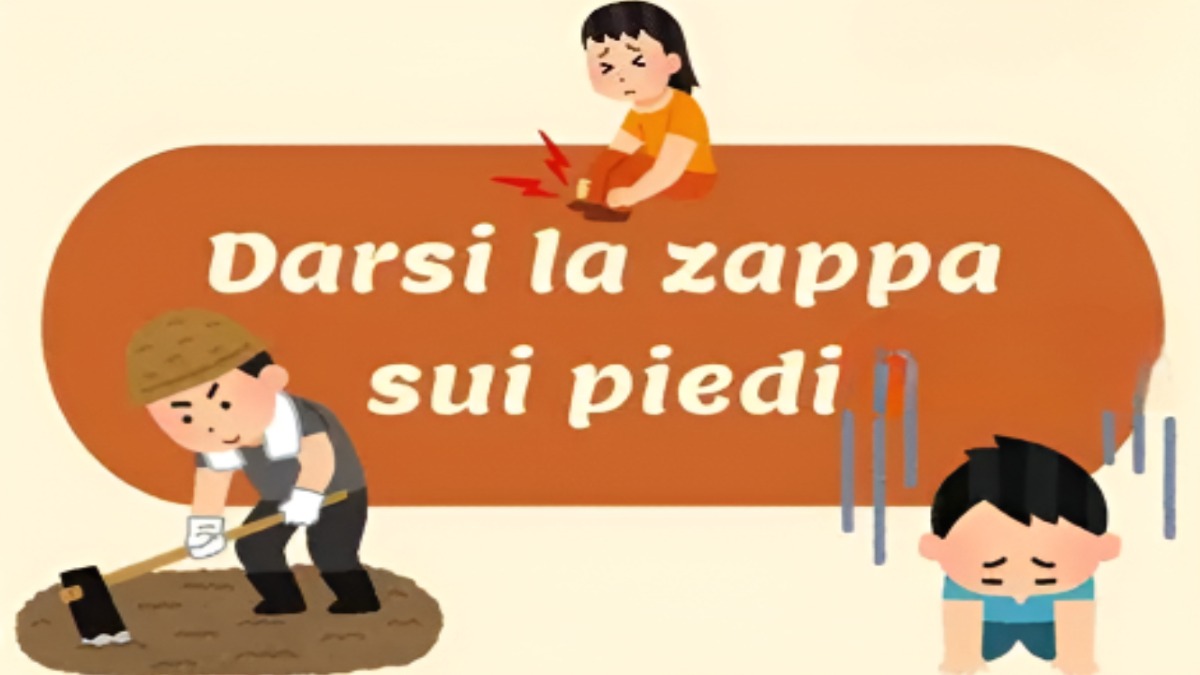 Sai davvero come si completano questi modi di dire? Se sbagli, la zappa te la dai in testa! -